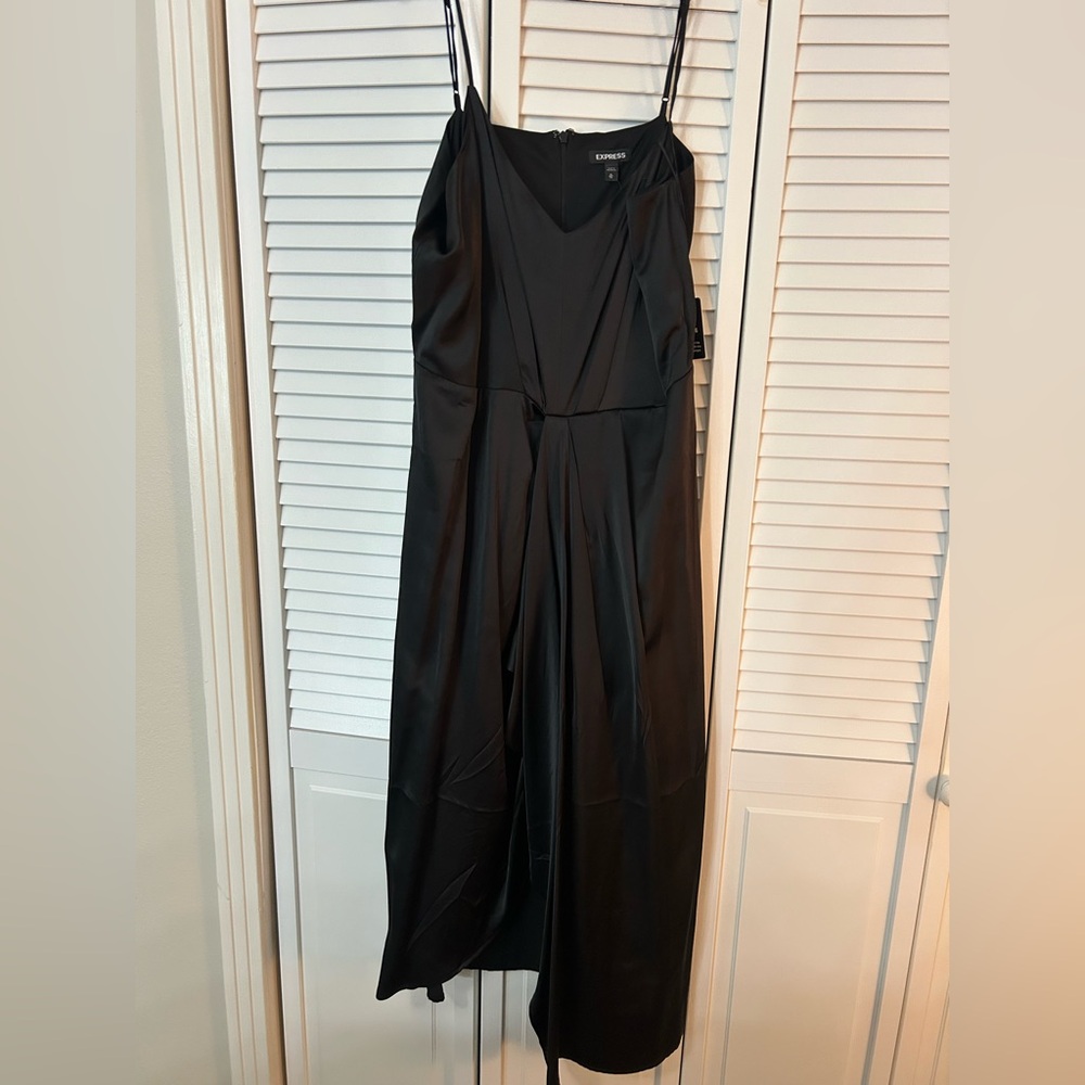 Express Black Satin Maxi Dress
